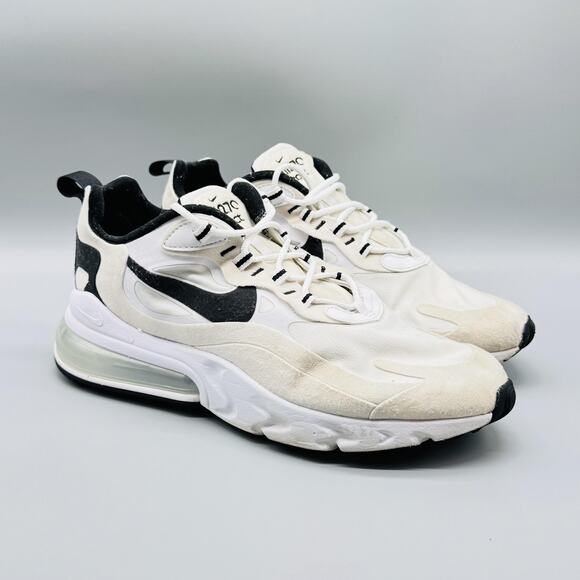 Nike Shoes Mens 8.5 Beige Black Air Max 270 React Low Top Running Sneakers - Picture 2 of 9